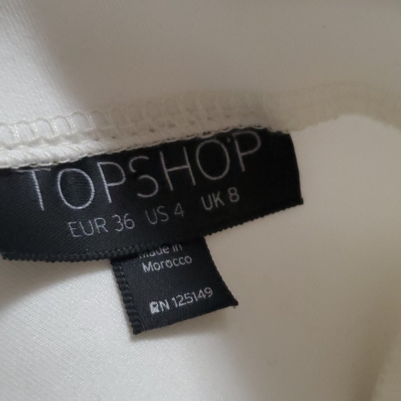 TopShop White Peplum Bodycon Mini Dress Size 4 - Picture 8 of 8